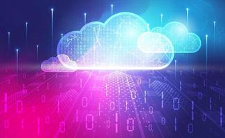 Cloud-Computing-abstraktes Hintergrundkonzept, digitaler Technologie-Banner, rosafarbener blauer Hintergrund, Binärcode, abstraktes Tech-Big-Data-Center, Cloud-Speicher, Verbindung zum Cloud-Netzwerk, Illustrationsvektor 2d vektor