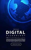 digital ai big data technologie futuristischer blauer hintergrund, cyber cloud sicherheit, abstrakter raum neon wifi technologie, innovative zukünftige upload-daten, globale internet-netzwerkverbindung, illustrationsvektor vektor