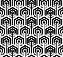 vit sömlös vektor bakgrund med svart hexagoner