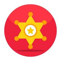 sheriff bricka ikon i trendig vektor design