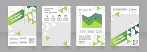 Produktivitätswerkzeuge für das Design von leeren Broschüren mit Arbeitsverlauf. vorlagensatz mit kopierraum für text. Flyer mit polygonalem Hintergrund. Sammlung vorgefertigter Unternehmensberichte. 4 Papierseiten vektor