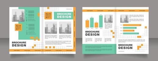 Marketing mit zweifach gefalteten Broschürenvorlagen für Datendiagramme. statistische Analyse. Bericht. halbgefaltetes broschürenmodellset mit kopierraum für text. bearbeitbare 2-seitige Broschüren aus Papier vektor