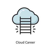 Cloud-Karriere-Vektor gefüllt Umriss-Icon-Design-Illustration. cloud computing-symbol auf weißem hintergrund eps 10 datei vektor
