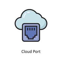 Cloud-Port-Vektor gefüllte Umriss-Icon-Design-Illustration. cloud computing-symbol auf weißem hintergrund eps 10-datei vektor