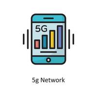 5g-Netzwerkvektor gefüllte Entwurfsikonen-Designillustration. cloud computing-symbol auf weißem hintergrund eps 10 datei vektor