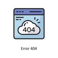 fel 404 vektor fylld översikt ikon design illustration. moln datoranvändning symbol på vit bakgrund eps 10 fil