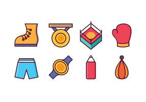 Gratis Boxing Icon Set vektor