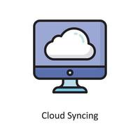 Cloud-Synchronisierungsvektor gefüllte Umriss-Icon-Design-Illustration. cloud computing-symbol auf weißem hintergrund eps 10-datei vektor