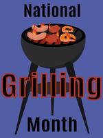 nationaler grillmonat, idee für poster, banner, flyer oder postkarte vektor