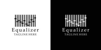 Equalizer-Logo-Design mit modernem Konzept-Premium-Vektor vektor