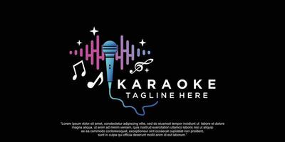 Karaoke-Logo-Design mit modernem Konzept-Premium-Vektor vektor