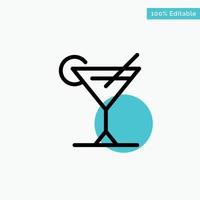Cocktail Saft Zitrone türkis Highlight Kreis Punkt Vektor Icon