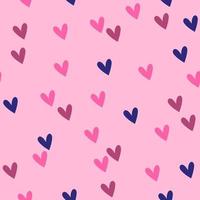 Nahtloses Muster mit Herzen in blau-rosa Farben. Vektorgrafiken. vektor