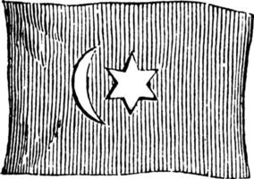 Flagge der Türkei, 1881, Vintage Illustration vektor