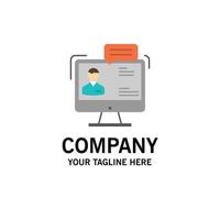 chat unternehmensberatung dialog treffen online business logo vorlage flache farbe vektor