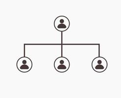 Symbol für das Organisationsdiagramm der Mitarbeiterbeziehung vektor