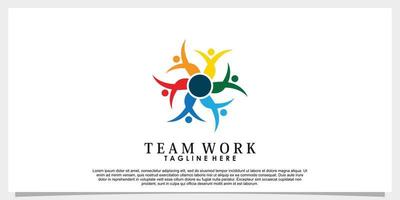 Teamwork-Logo-Designvektor mit kreativer Konzeptvorlage vektor