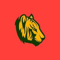 professionelles wildes Tigerkopf-Logo-Symbol. Logo-Vorlage für das Maskottchen des Sportteams. vektor