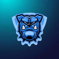 bulldogg huvud esport maskot emblem logotyp. baseboll, basketboll, gaming logotyp illustration. vektor