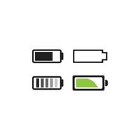 eco grön batteri logotyp vektor ikon illustration i platt