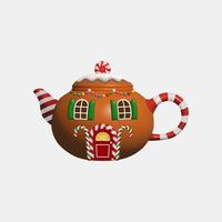 Weihnachtshaus in Form einer Teekanne vektor