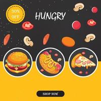 Fast-Food-Menü-Vorlage-Vektor-Illustration vektor