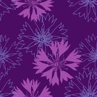 sömlös mönster med rosa blåklint blommor, blommig grafisk design vektor