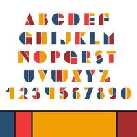 bauhaus stil brev och tal uppsättning. modern typografi. vektor
