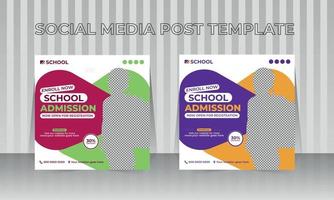 schulzulassung social media cover banner designvorlage vektor