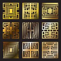 geometrisches Icon-Set. goldene abstrakte Ikone vektor