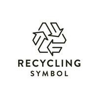 Recycling-Symbol-Symbol-Logo-Vorlage. recycelte Pfeile entwerfen Illustration. Unternehmensmarkenidentität vektor