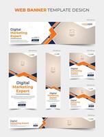 kreative Agentur für digitales Marketing und Design von Web-Banner-Vorlagen für Unternehmen vektor