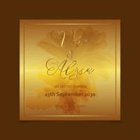 Luxus-Goldblumen-Aquarell-Hochzeitskarte vektor