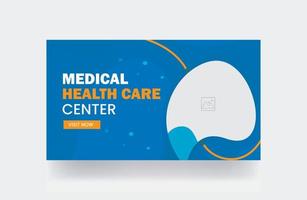 medizinisches Gesundheitswesen Thumbnail-Web-Banner Video-Thumbnail-Promotion-Banner-Design-Vorlage vektor