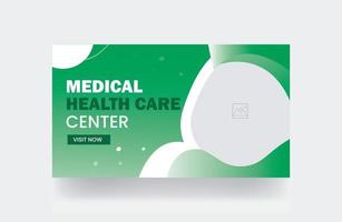 medicinsk sjukvård baner Miniatyr omslag video Miniatyr mall sjukhus vektor