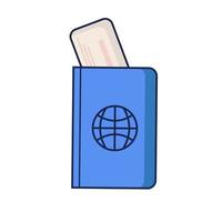 utländsk pass med biljett. resa. isolerat på vit bakgrund. vektor illustration.