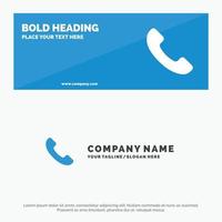 Telefon Anruf solide Symbol Website-Banner und Business-Logo-Vorlage vektor