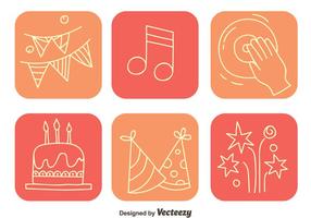 Party-Element quadratischen Icons vektor