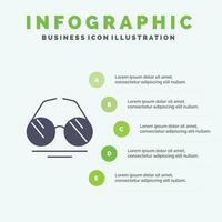 glasögon öga se vår fast ikon infographics 5 steg presentation bakgrund vektor