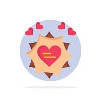 Liebe Karte Valentinstag Herz abstrakte Kreis Hintergrund flache Farbe Symbol vektor