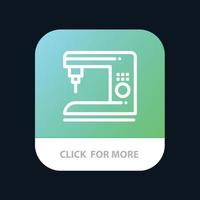 Kaffee elektrische Haushaltsmaschine mobile App-Taste Android- und iOS-Linienversion vektor