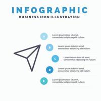 Pfeilzeiger nach oben Symbol für die nächste Zeile mit 5 Schritten Präsentation Infografiken Hintergrund vektor