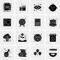 16 universell företag ikoner vektor kreativ ikon illustration till använda sig av i webb och mobil relaterad proj