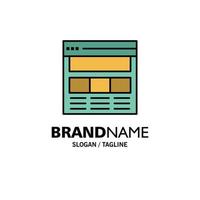 flache farbe der website-seitenschnittstelle web online business logo template vektor