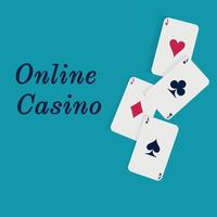 online Casino. Karten Asse auf blauem Hintergrund. vektor