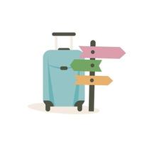 resväska med en pekare. resa bagage. vektor illustration.