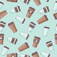 Nahtlose Cartoon-Stil-Kaffeetassen-Muster vektor
