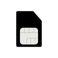 sim kort symbol i svart och vit. mobil telefon kort. vektor illustration