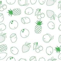 Nahtloses Muster im Stil grüner Fruchtlinien vektor