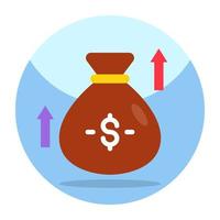 trendig design ikon av pengar påse vektor